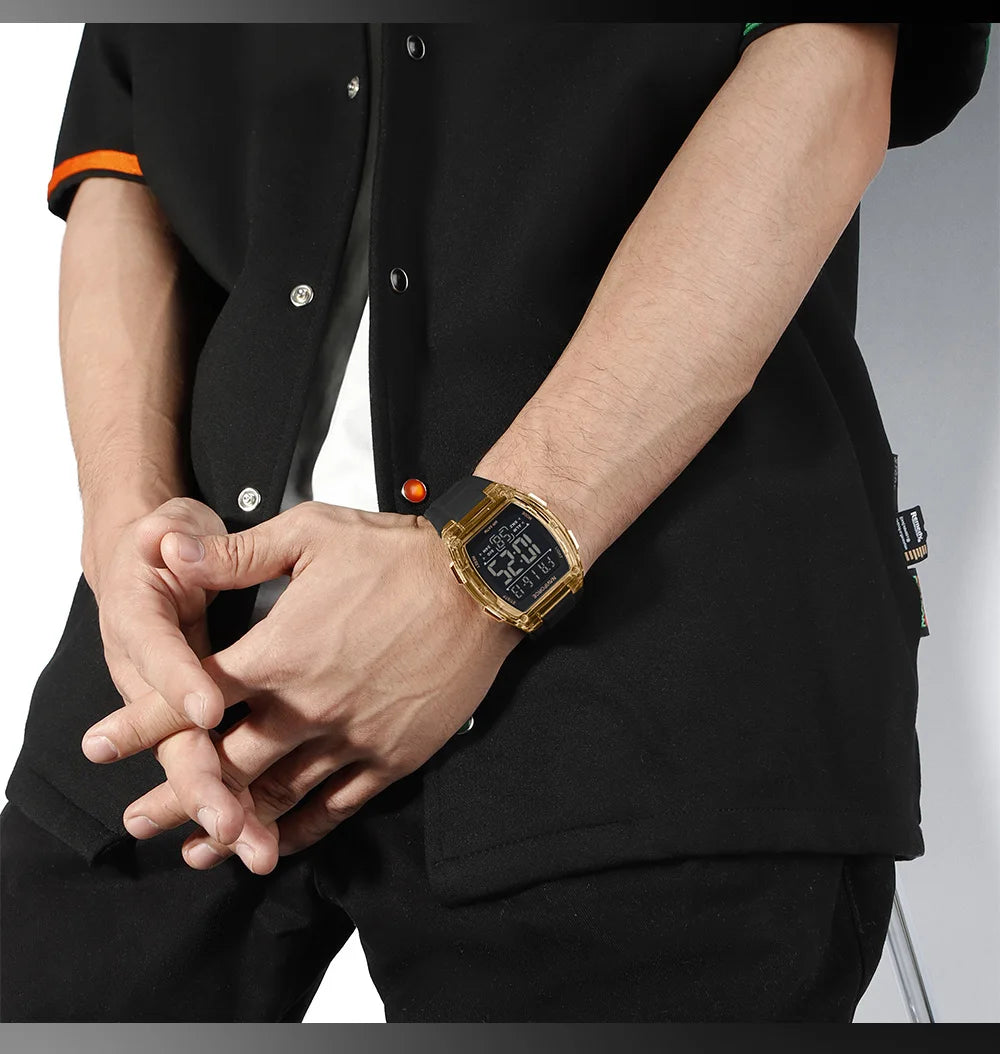 NAVIFORCE Men's Stylish Daily Wear Watch LCD Digital 5ATM Waterproof Date Week Display Male Sports Outdoor Wristwatch Gifts Box