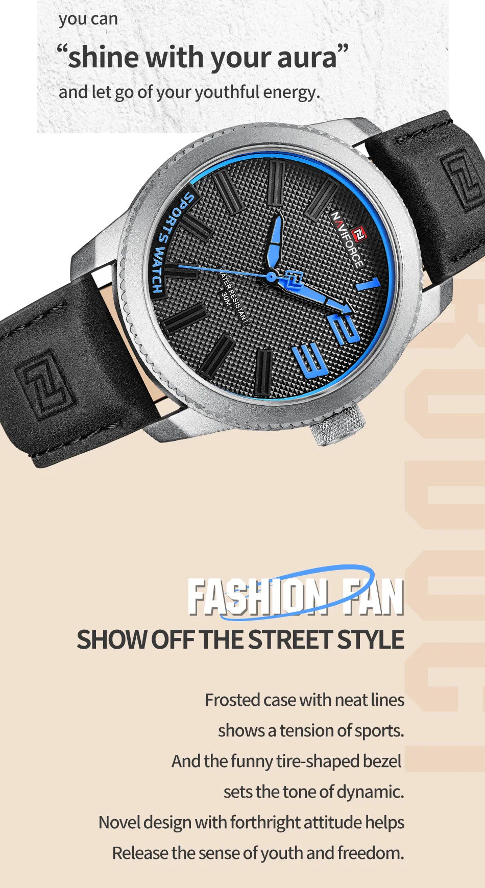 Luxury Brand NAVIFORCE Watch For Men 2025 New Original Leather Fashion Casual Sports Waterproof Quartz Wrist Watch Package Gifts