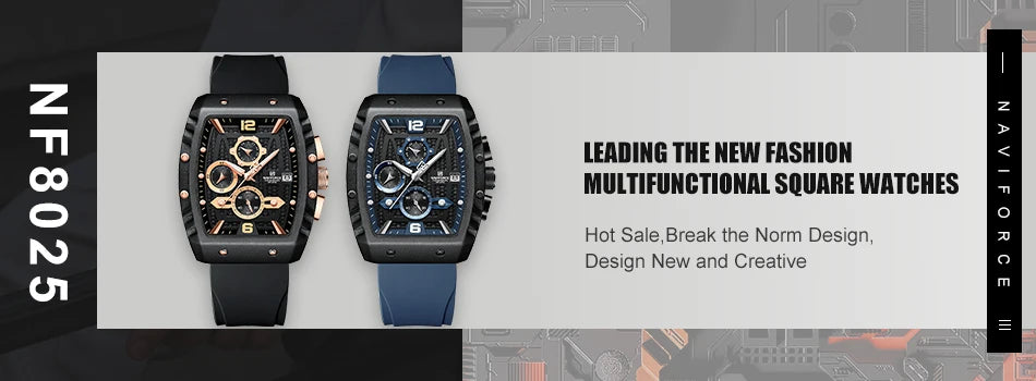 NAVIFORCE Brand Men's Watches Luxury Fashion Stainless Steel Quartz Chronograph Alarm Wristwatch for Male Water Resistant Sport