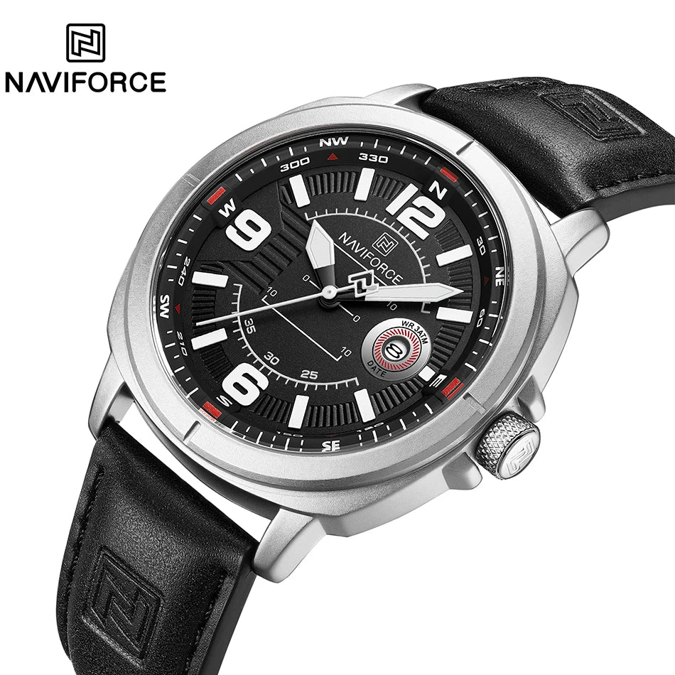 NAVIFORCE New Watches for Men Quartz Calendar 3ATM Waterproof Clocks High Quality PU Strap Male Business Wristwatch Reloj Hombre