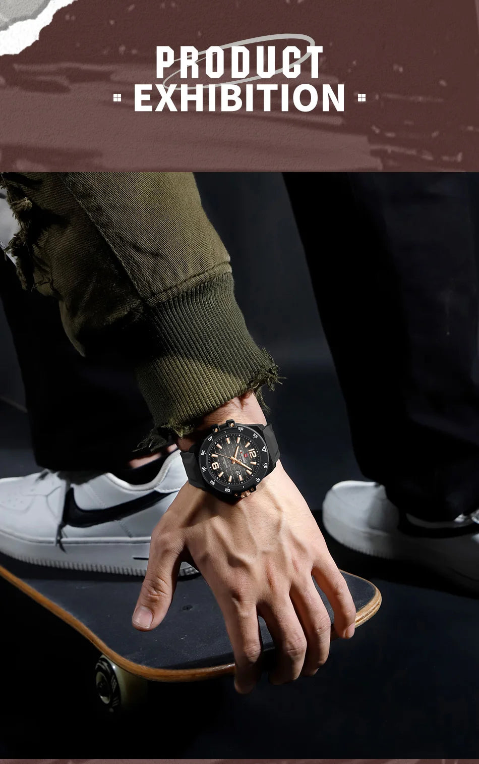 Original Brand NAVIFORCE Fashion Men's Watches Luxury Quartz Sport Silicone Band Wristwatch Waterproof Luminous Clock Male Gift
