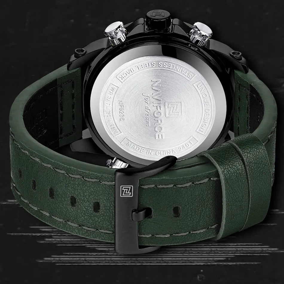 NAVIFORCE Digital Mens Military Watch Waterproof Watch Dual Display Quartz Sports Watch For Men Luminous High Quality Wristwatch