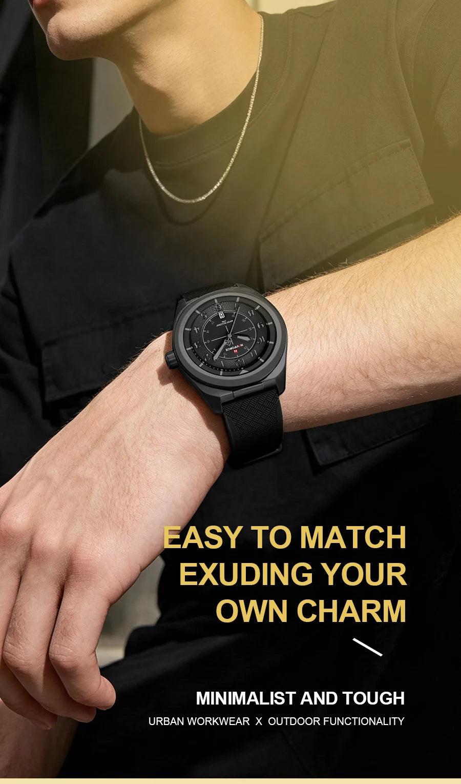 NAVIFORCE Men's Watch 30M Waterproof Quartz Calendar Silicone Strap Luminous Casual Sport Simple Fashion Man Wristwatch Gift Box