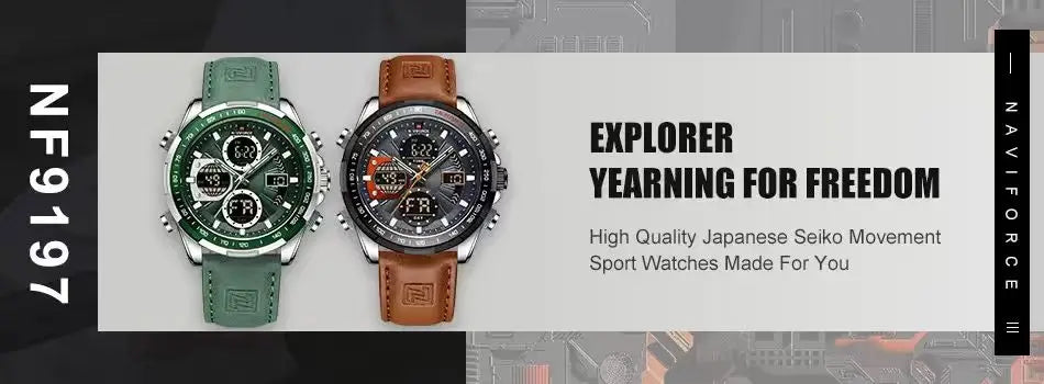 NAVIFORCE Quartz Men's Leisure Chronograph Watch Waterproof Luminous Silica Strap Unique Design Man Fashion Wristwatch Gift Box