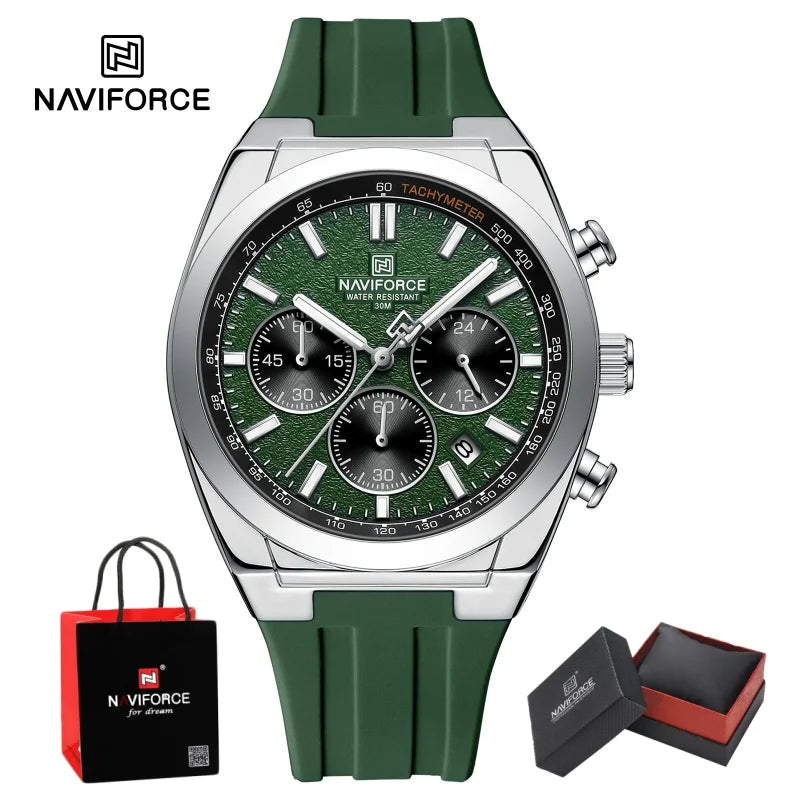 NAVIFORCE Man's Watch Quartz Chronograph 24 Hours Date Display Waterproof Male Fashion Luxury Business Sport Wristwatch Gift Box