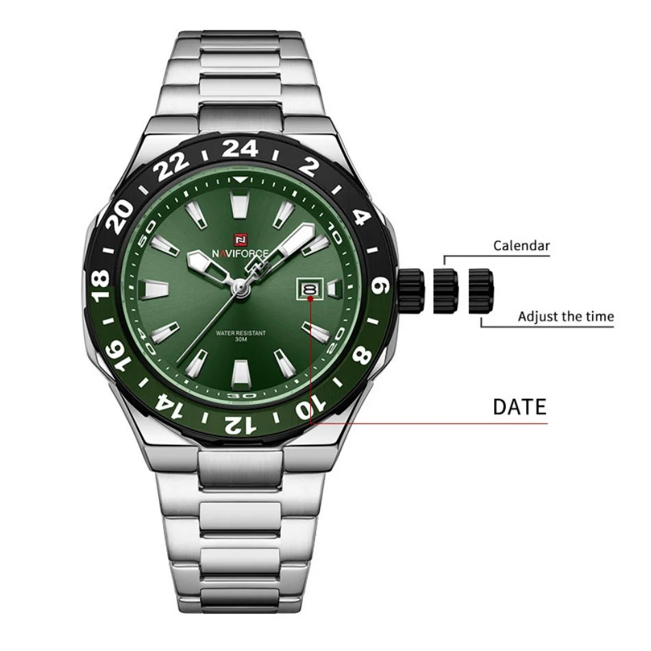 NAVIFORCE Men's Sport Casual Watch Men Military Quartz Wristwatch Date Display Waterproof Male Clock Watches Relogio Masculino