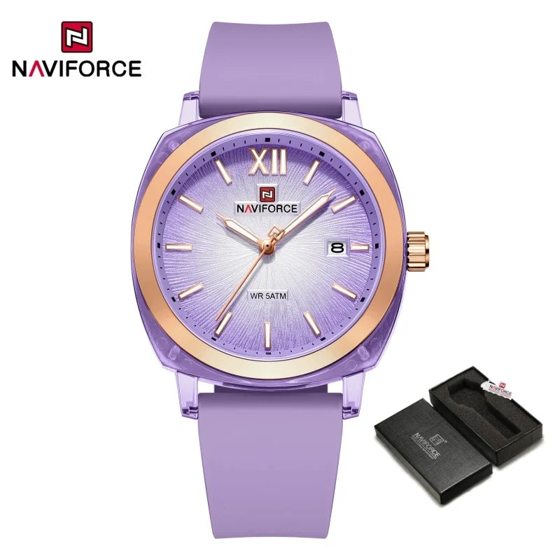 NAVIFORCE Leisure Sports Women's Watch Simple Elegant Waterproof Creative Women Minimalist Style Quartz Calendar ladies Watches