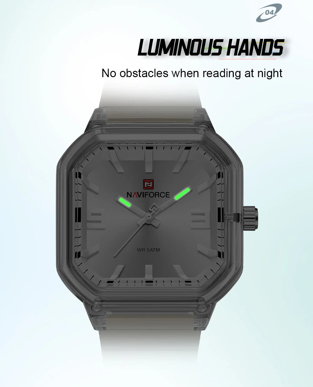 NAVIFORCE Women Polygon Watch Fashion Elegant Watches Display Silicone Strap 5ATM Waterproof Luminous Hand Ladies Gifts Watches
