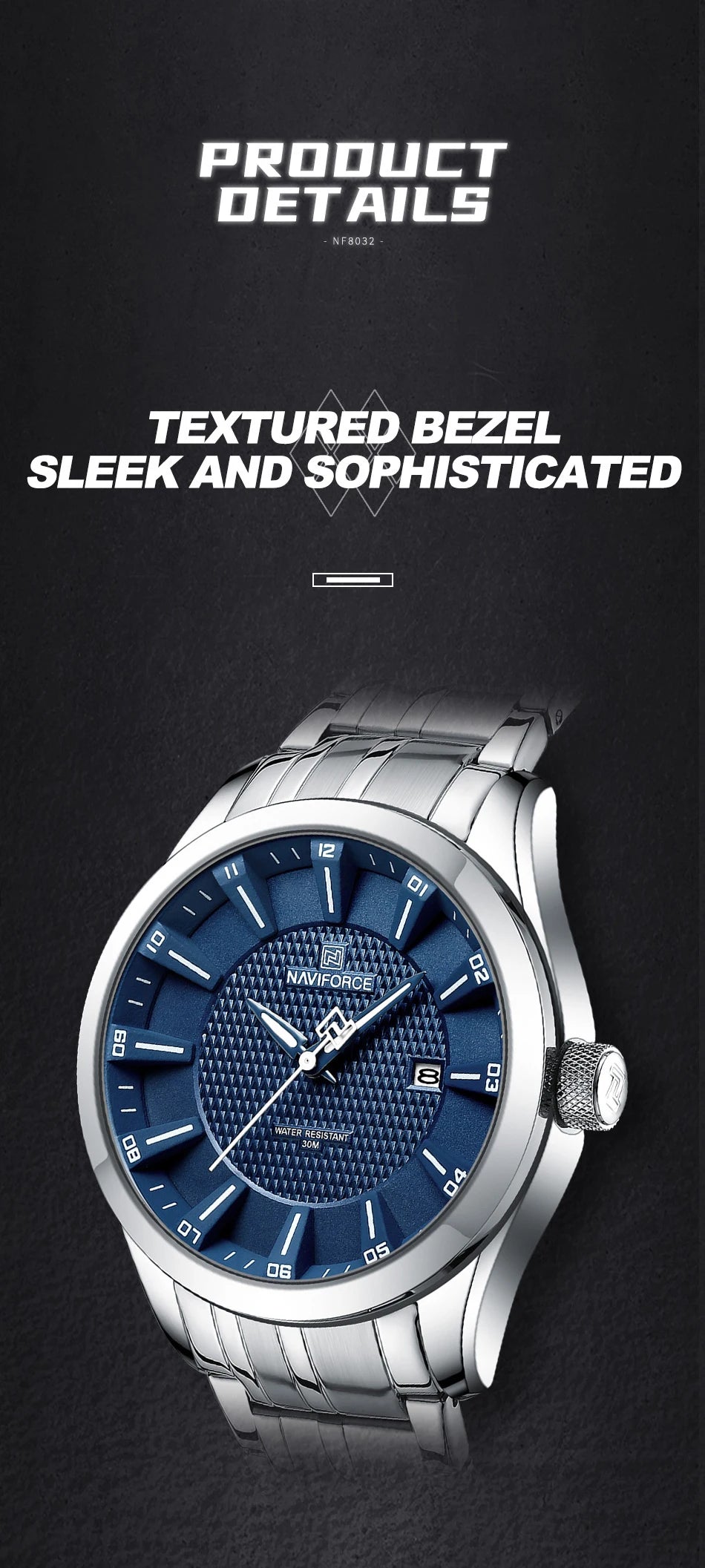 NAVIFORCE New Style Man's Watch Waterproof Quartz Calendar Date Clock Stainless Steel  Male Business Casual Wristwatch Gifts Box