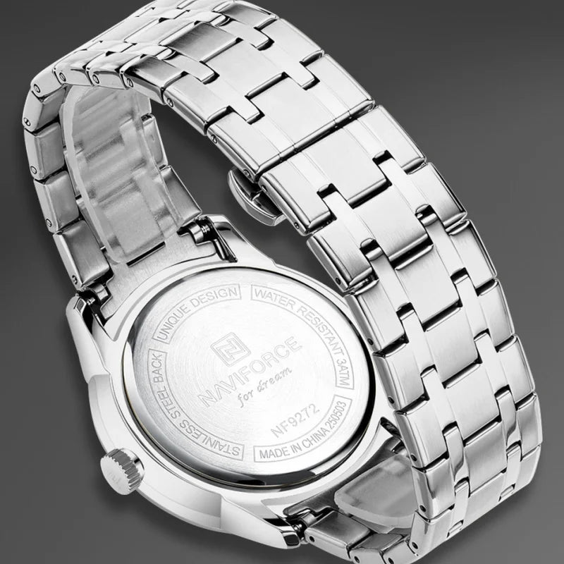 NAVIFORCE Man's Watch Quartz Calendar 30M Waterproof Stainless Steel Male Stylish Daily Luxury Wristwatch Gifts Box Father's Day