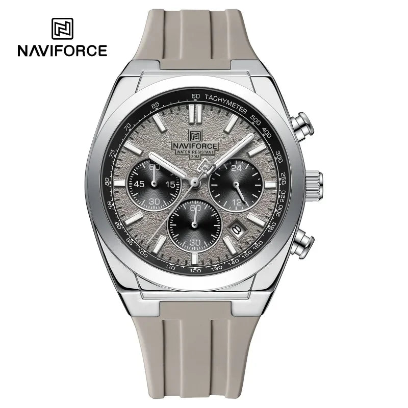 NAVIFORCE Brand Men's Fashion Luxury Quartz Wristwatches Sports 24 Hours and Date Display Waterproof Chronograph Clock Male Gift