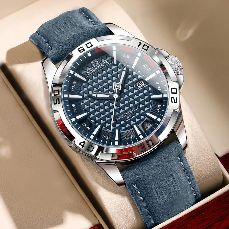Top Brand NAVIFORCE Male Fashion Luxury WristWatch Men Quartz Watch Sports Shockproof Waterproof Leather Casual Package Gifts