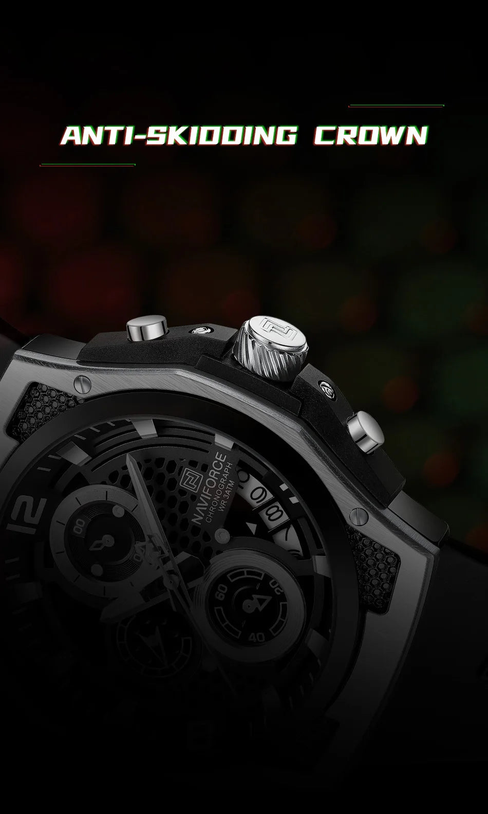 NAVIFORCE Men's Luxury Wristwatch Silicone Strap Casual Sport Luminous Water Resistant Male Quartz Watch Relogio Masculino 2024