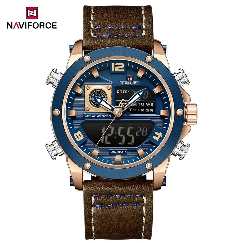 NAVIFORCE Dual Display Watches For Men Top Brand Luxury Military Waterproof Watch Men Casual Sport Digital Watch Montre Homme