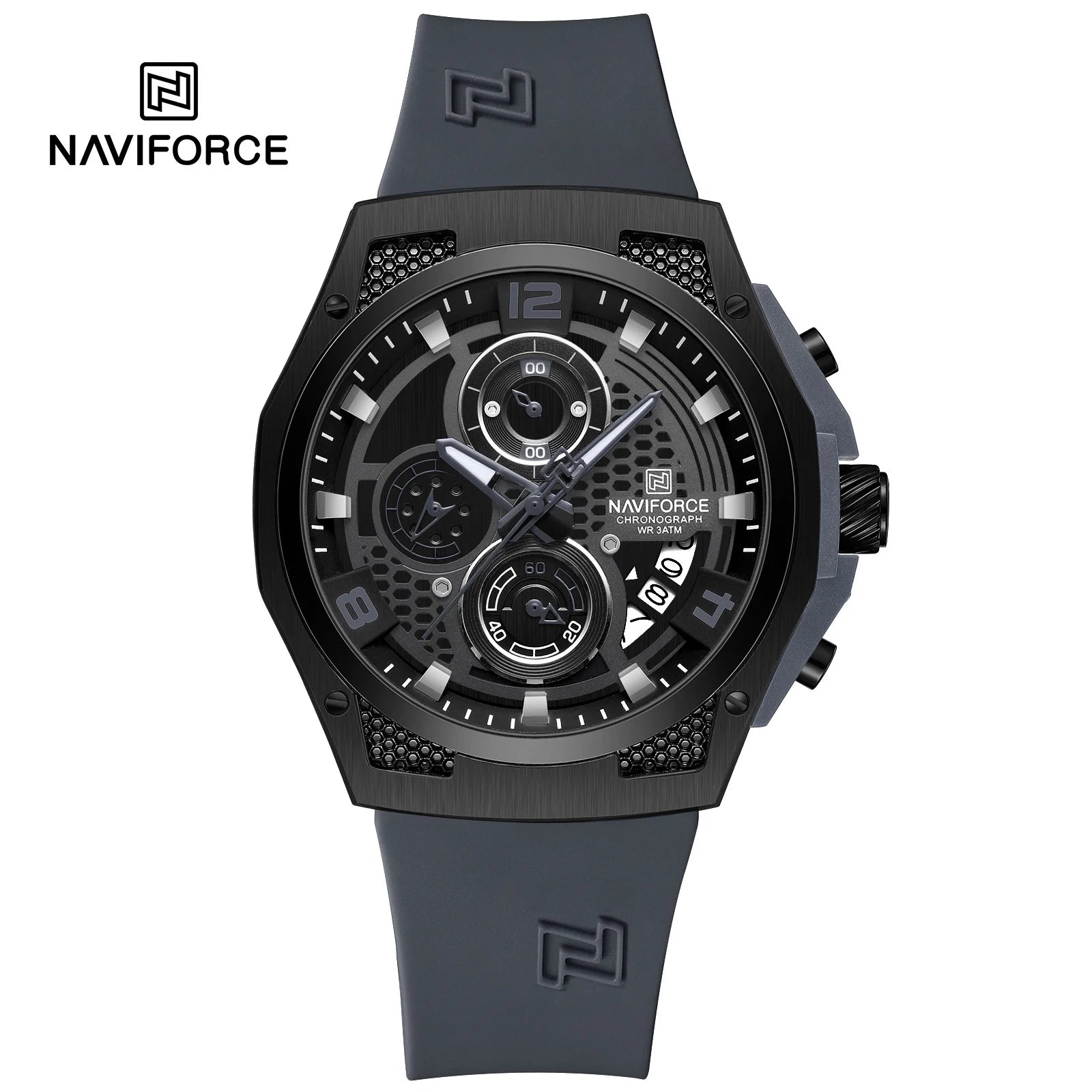 NAVIFORCE 2024 Larger Dial Men Military Watches Male High-end Quartz Calendar Fashion Design Wrist Watches PU Waterproof Clock