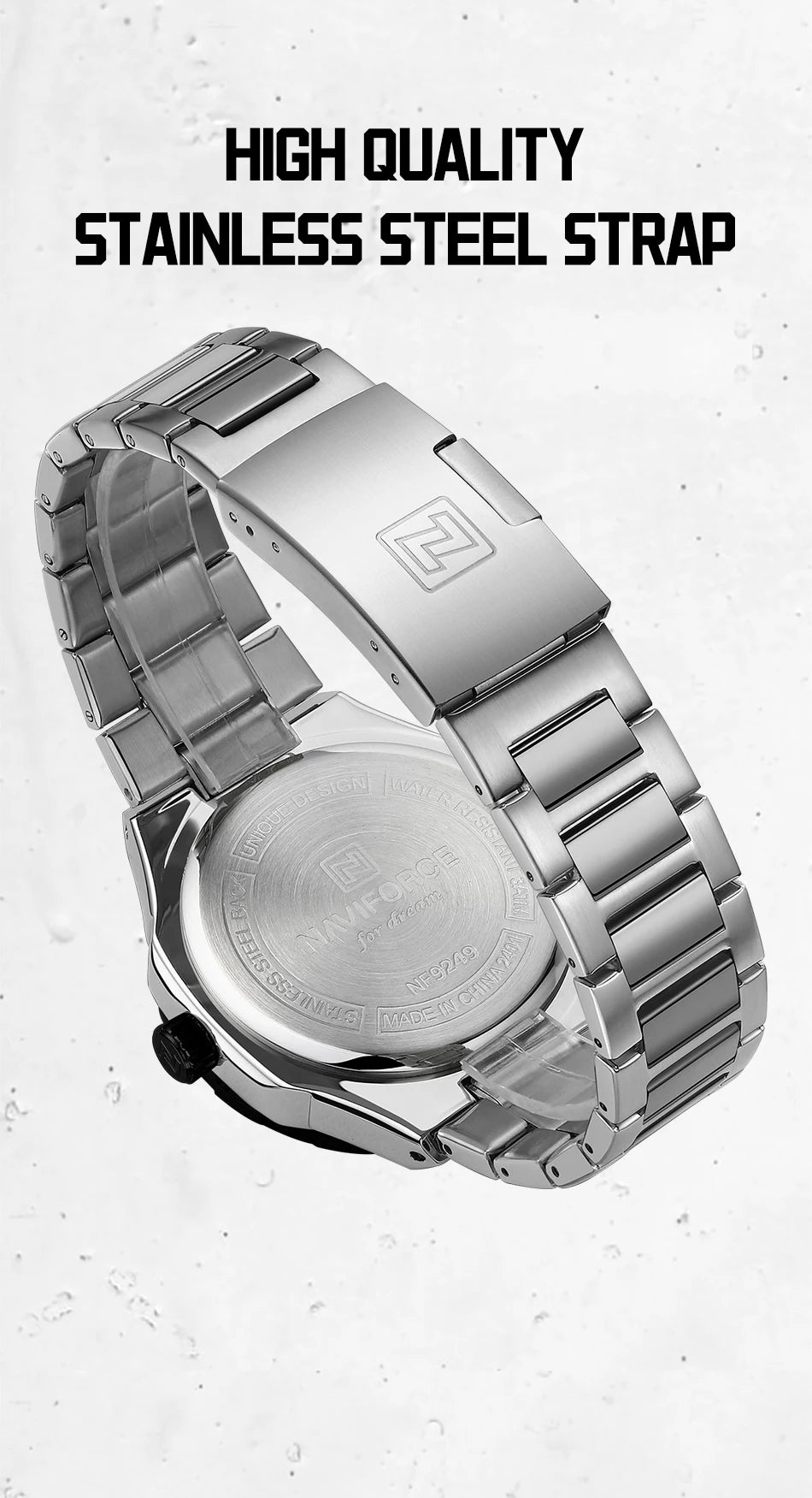 NAVIFORCE Watches for Man Luxury Sports Quartz Clock Luminous Calendar Stainless Steel Waterproof Wristwatch Relogio Masculino
