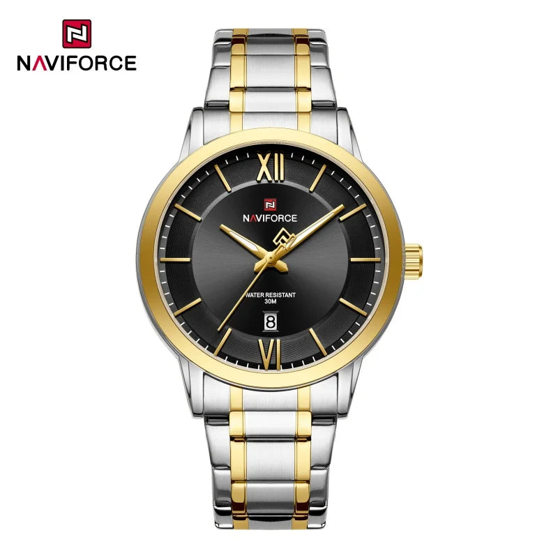 NAVIFORCE Original Watches for Men Military Sports Calendar Clock Luxury Waterproof Quartz Steel Strap WristWatch Reloj Hombre