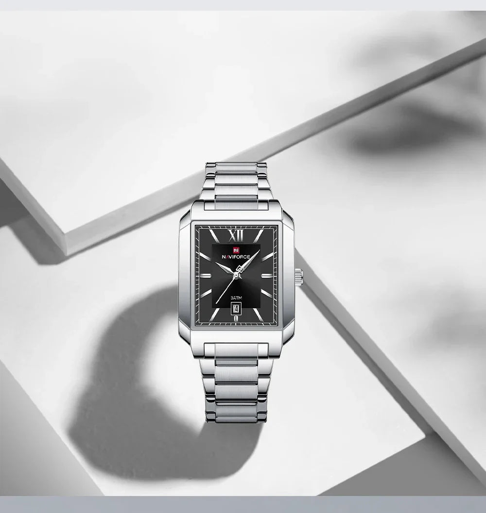 NAVIFORCE Luxury Couple Watch Stainless Steel Lover's Date Watches Quartz WristWatch For Women Men Simple Waterproof Clock Gift