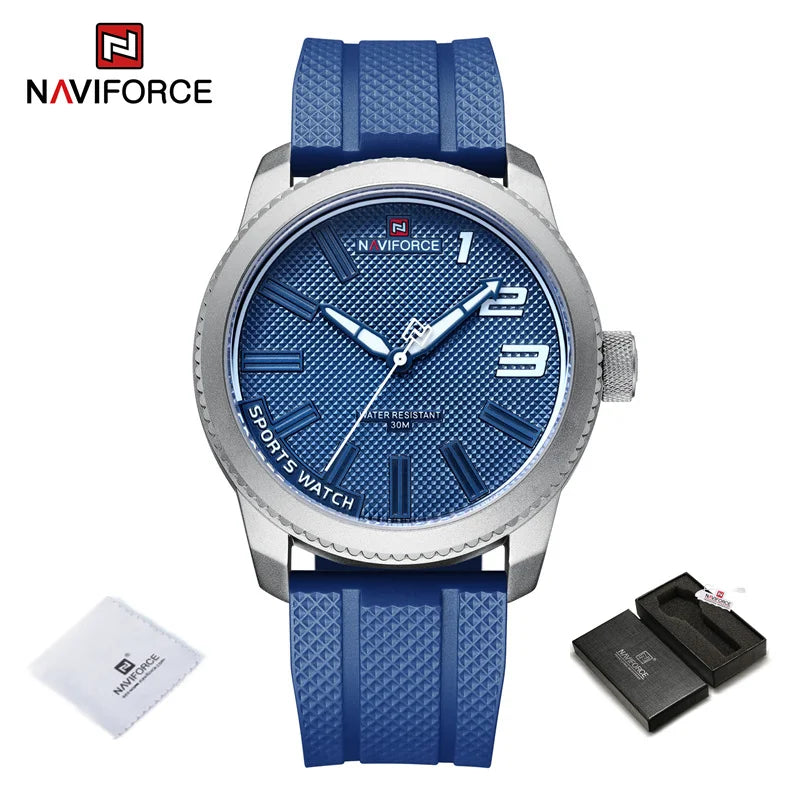NAVIFORCE Luxury Silicone Strap Mens Watches Waterproof Sport Quartz Military Watch Men Clock Relogio Masculino 2022 New Arrival