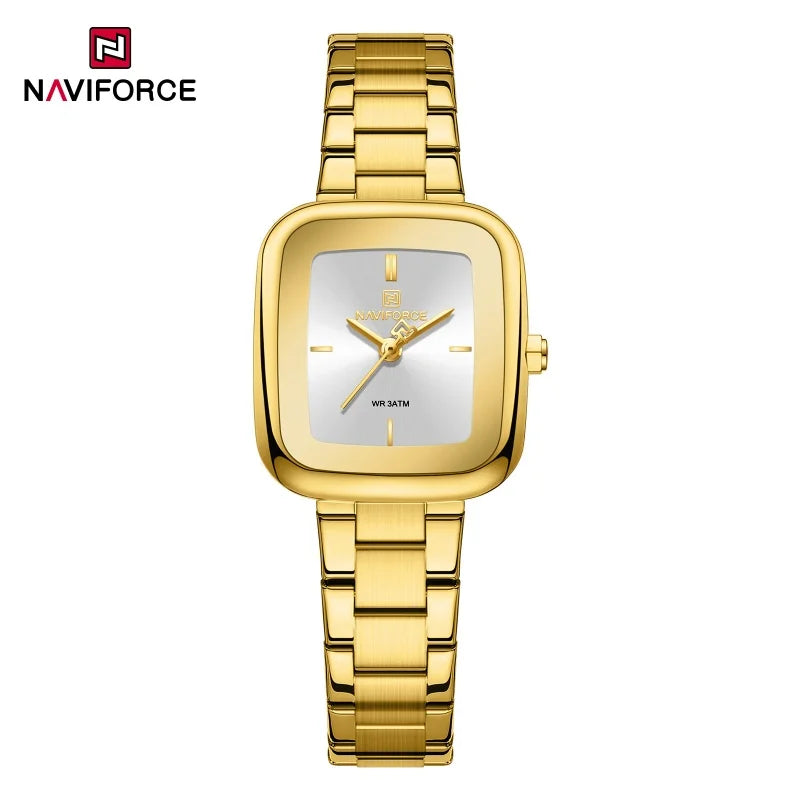 NAVIFORCE Unique Square Watches for Women 30M Waterproof Women's Stainless Steel Watches Sports Fashion Ultra Light Girls' Watch