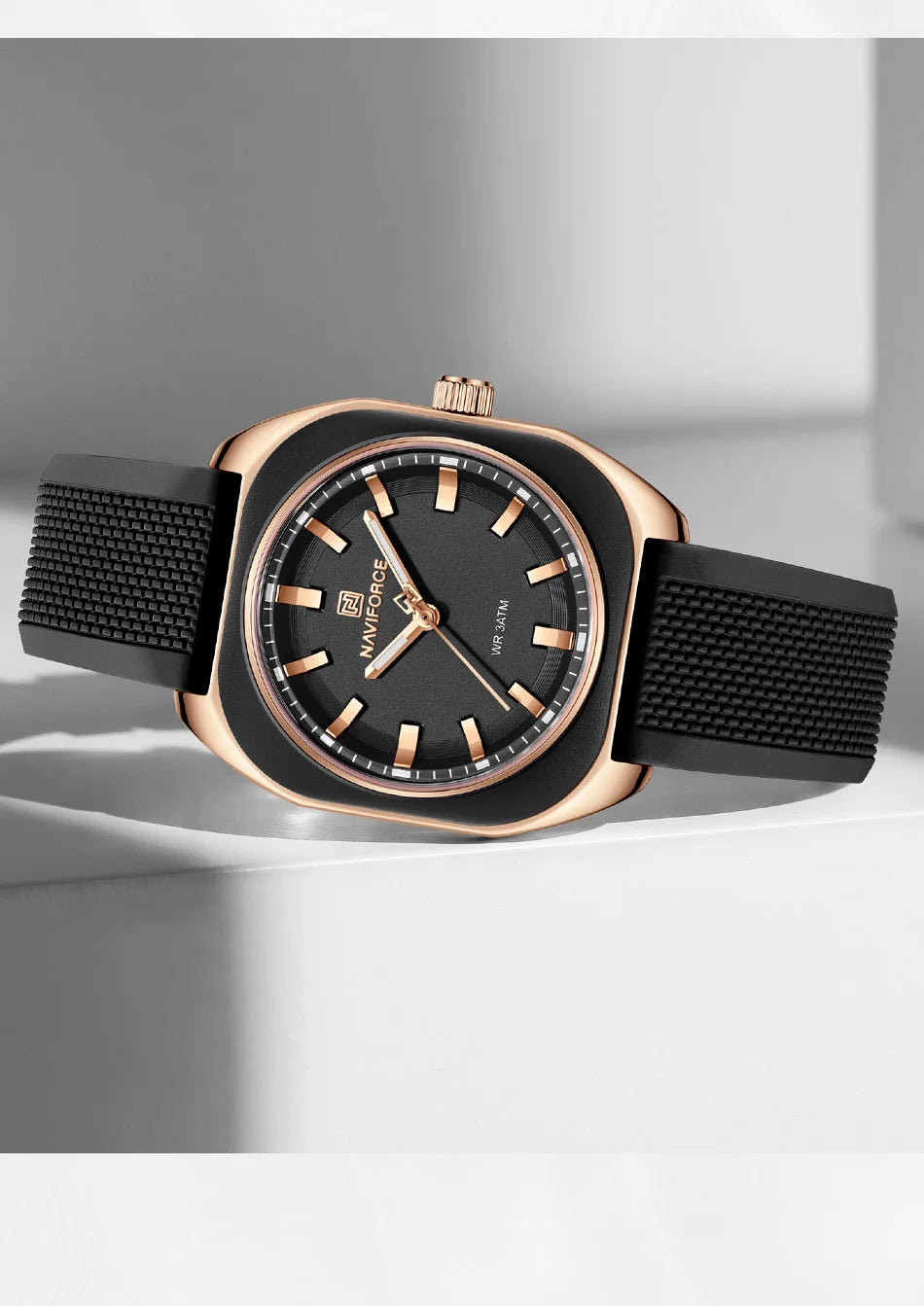 NAVIFORCE Simple Women Watches Quartz Waterproof Polygon Dial Luminous Silicone Watch Ladies Luxury Wristwatch Gift Box NF5061