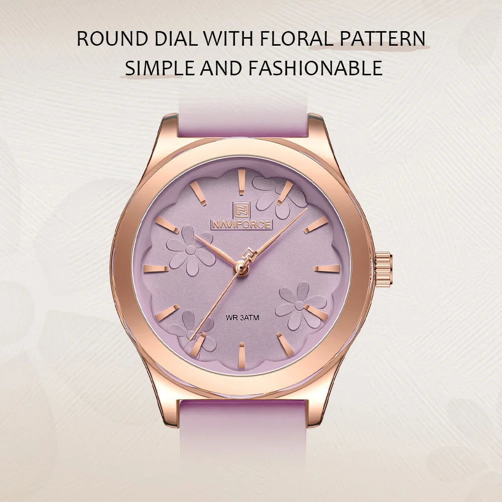 NAVIFORCE Simple Fashion Quartz Wristwatches Women Wrist Watches Silicone Strap Waterproof Watch Wholesale Hot Sale Reloj Mujer