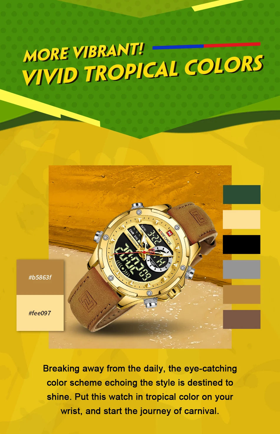 NAVIFORCE Quartz WristWatch For Men Luxury Brand Original Watch Casual Sports Chronograph Leather Waterproof Clock Package Gifts