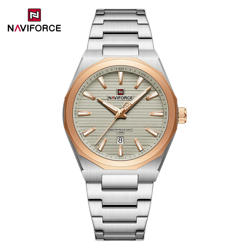 NAVIFORCE Fashion Waterproof Quartz Wristwatch Luminous Point Men Watch Date Display Sports Clock Man Watches Relogio Masculino