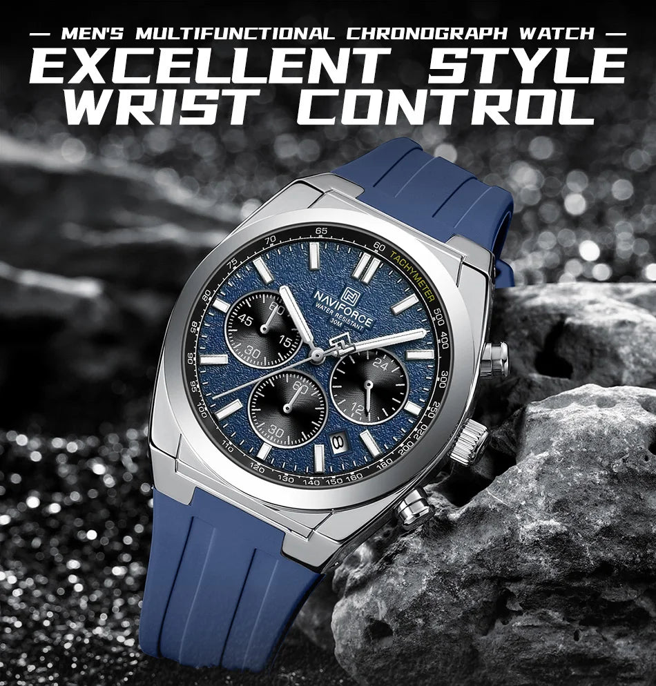 NAVIFORCE Man's Watch Quartz Chronograph 24 Hours Date Display Waterproof Male Fashion Luxury Business Sport Wristwatch Gift Box