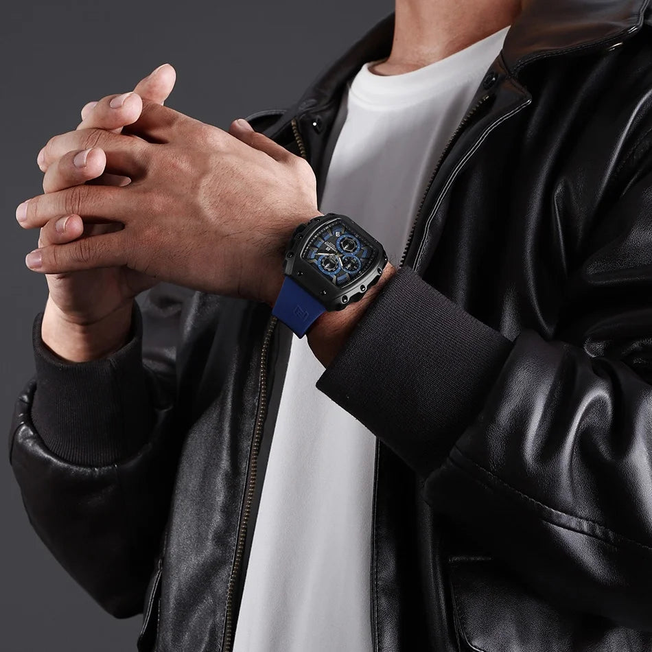 NAVIFORCE Men's Watch Quartz Chronograph Waterproof Date Display Steel Band Hot Business Fashion Casual Sports Male Gifts NF8070