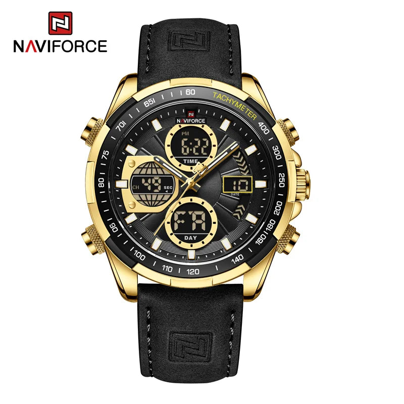 NAVIFORCE Men's Military Watch Multifunction Chronograph Sports 3ATM Waterproof with Alarm Day And Date Display Male Gifts Clock