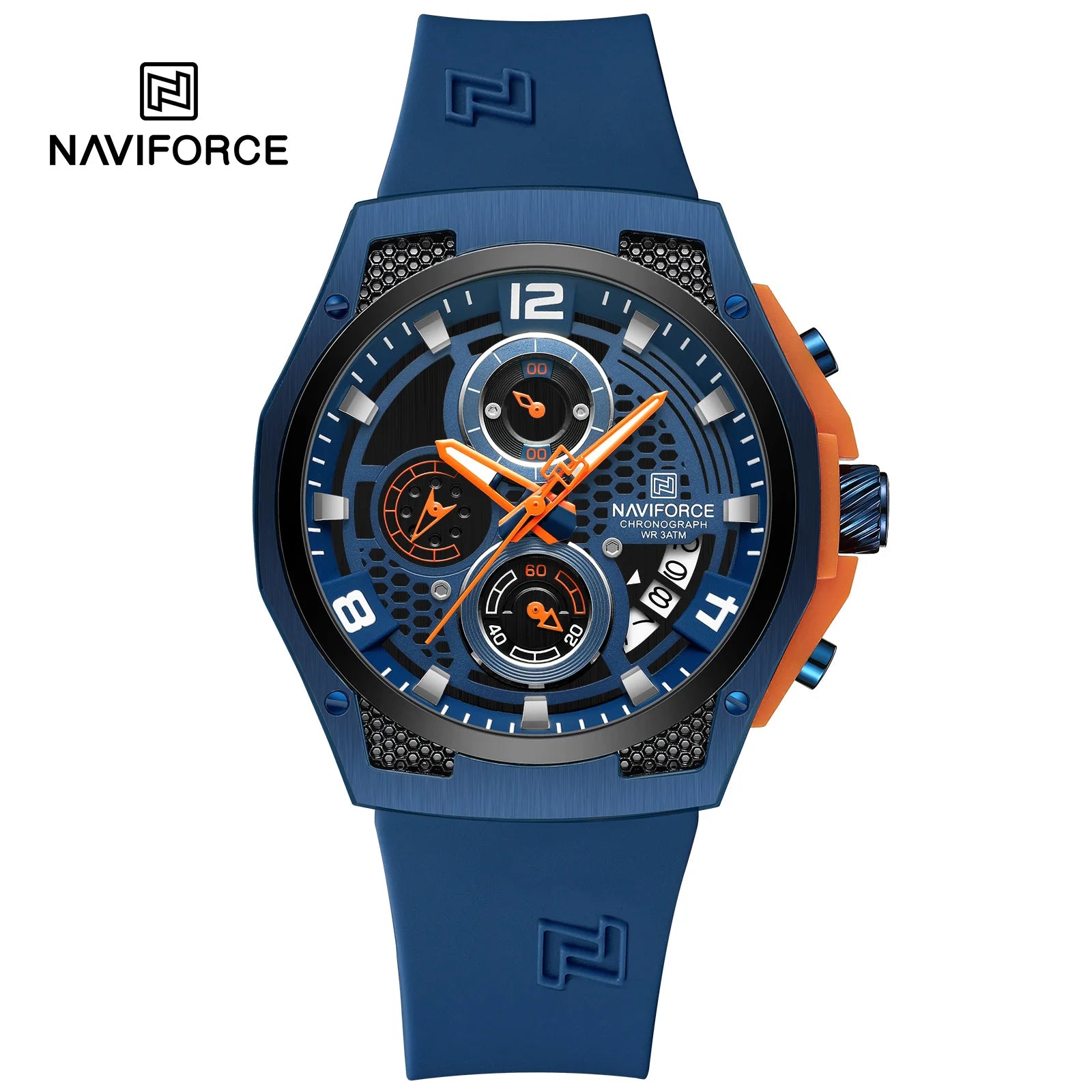 NAVIFORCE Men's Luxury Silicone Strap Male Quartz Wristwatch Casual Sport Waterproof Luminous Clock Relogio Masculino 2024 New