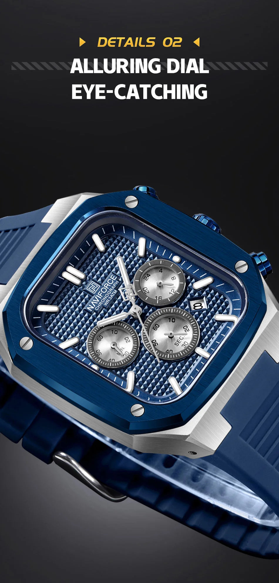 NAVIFORCE Luxury Men Watches Fashion Casual Waterproof Date Quartz Wristwatches Silicone Strap Luminous Clock Relogio Masculino