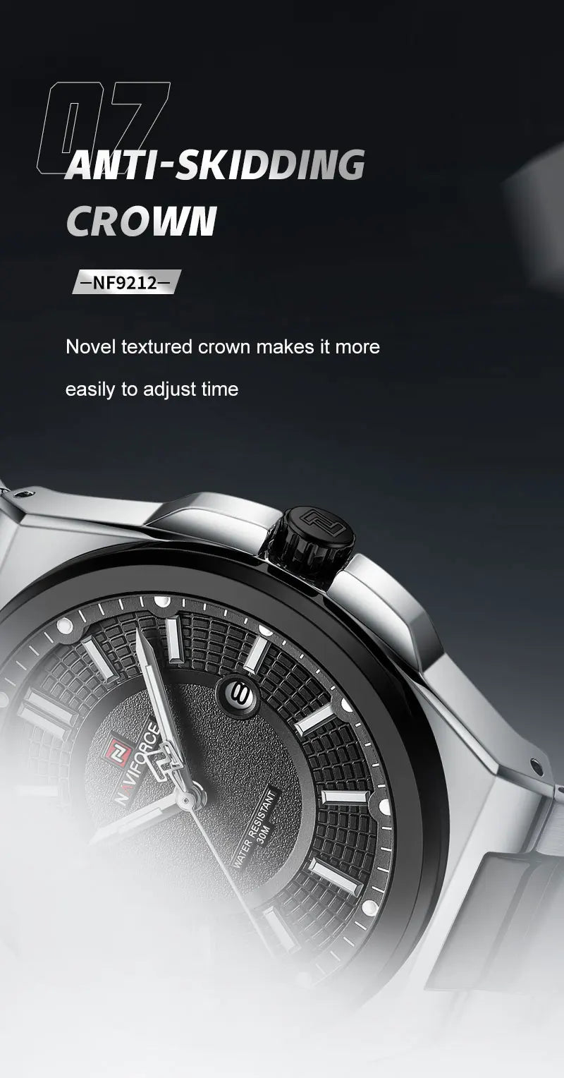 Top Brand NAVIFORCE Men Quartz Watch Stainless Steel Band Casual Sport Male WristWatch Luminous Hot Sale Relogio Masculino