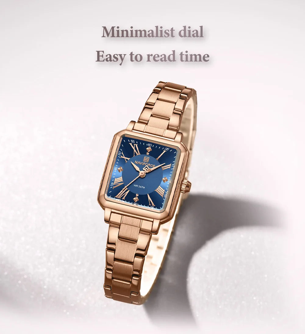 NAVIFORCE Women Watches Fashion Clock Stainless Steel Luxury Watch Simple Business Waterproof Wriswatch Ladies Relogio Feminino