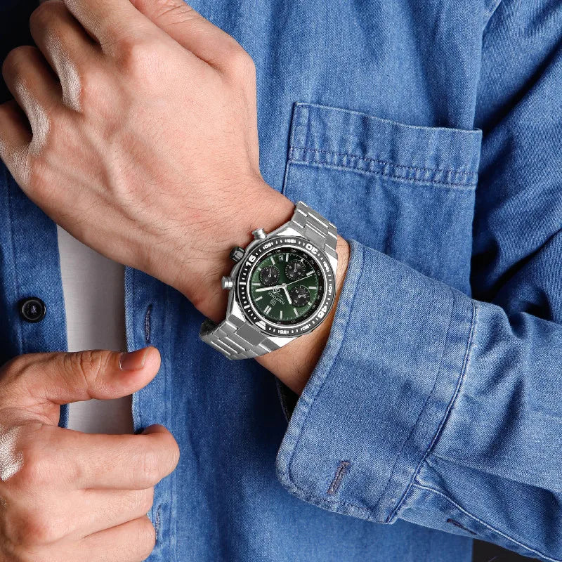 NAVIFORCE 2024 New Men Watch Waterproof Business Casual Date Luminous Quartz Wristwatch Chronograph Stainless Steel Strap Clock