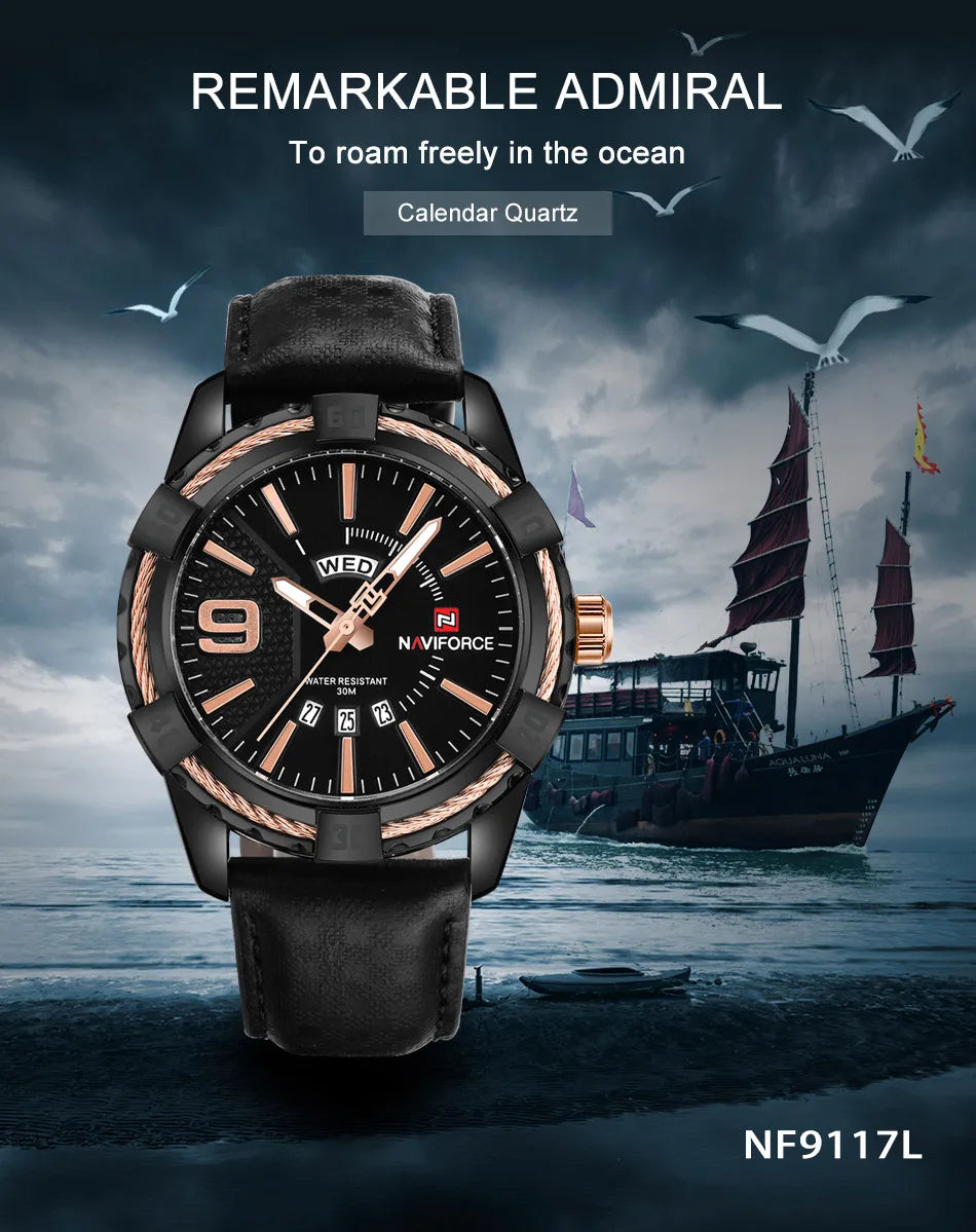 New NAVIFORCE Luxury Brand Men Fashion Watches Men's Waterproof Quartz Watch Male Clock With Box Set For Sale Relogio Masculino