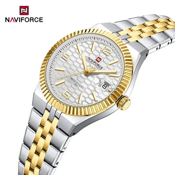 NAVIFORCE Women Watches Quartz Wristwatch Waterproof High Quality Ladies Steel Bracelet Female Romantic Stylish Business Clock