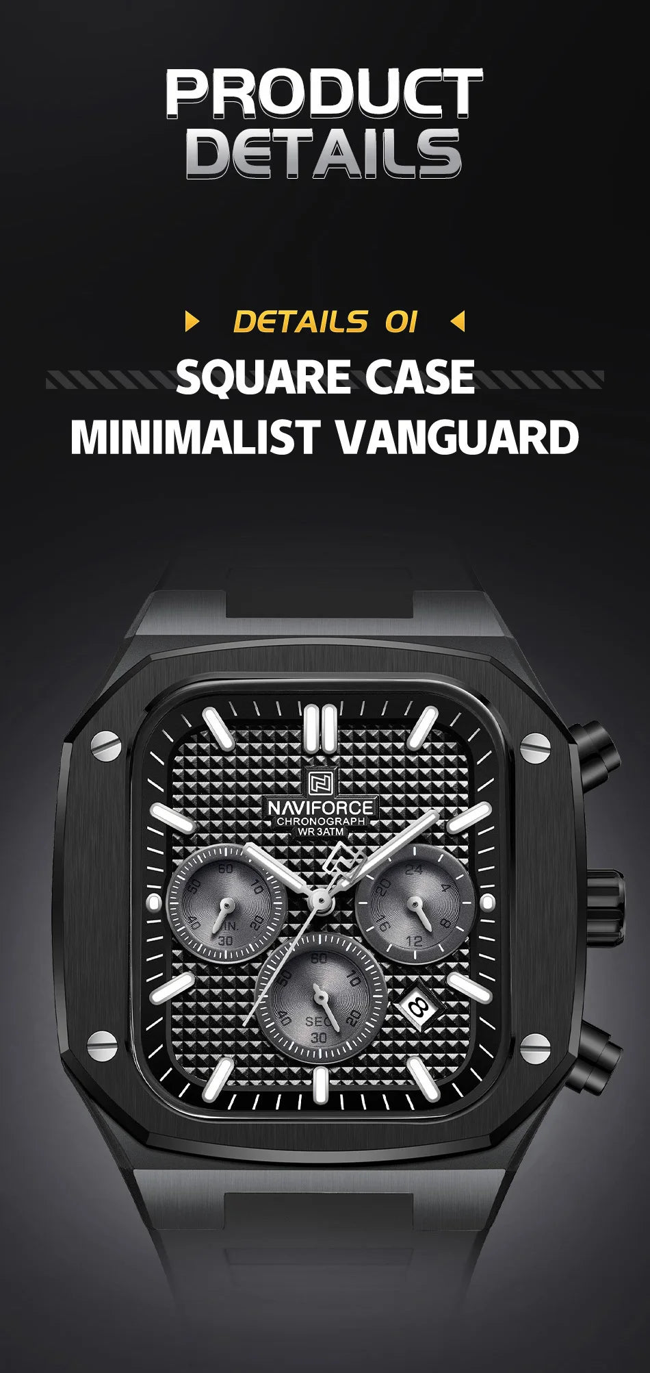 NAVIFORCE Brand New Men's Watches Luxury Date  Luminous Clock Chronograph Quartz Wristwatches Waterproof Relogio Masculino Gifts