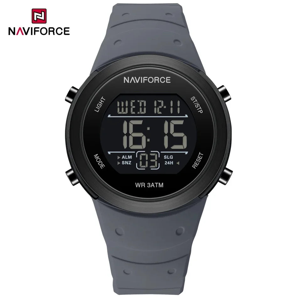 NAVIFORCE Brand Men Watches Luxury Comfortable Silicone Strap Electronic Day and Date Display Clock Waterproof Men Wristwatches