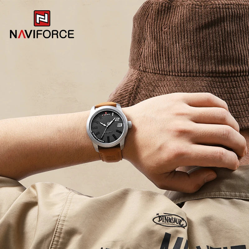 100% Original NAVIFORCE Watch For Men 2022 New Quartz Sport Waterproof Clock Fashion Luxury High Quality Male Leather Wrist Watc
