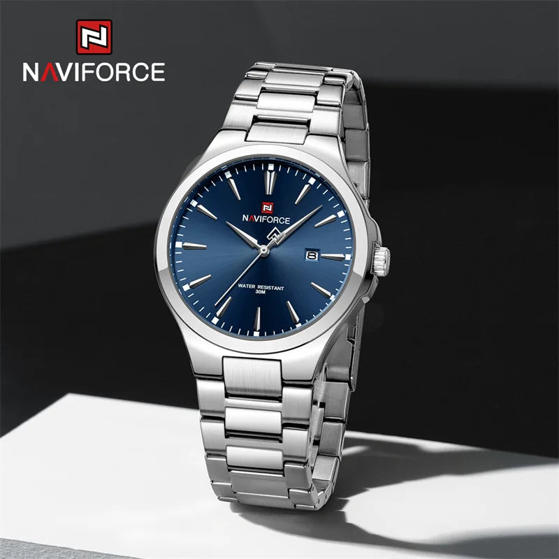 NAVIFORCE Original Fashion Watches for Men Stainless Steel Simple Elegant Clock Male Waterproof Wrist Watch Relogio Masculino