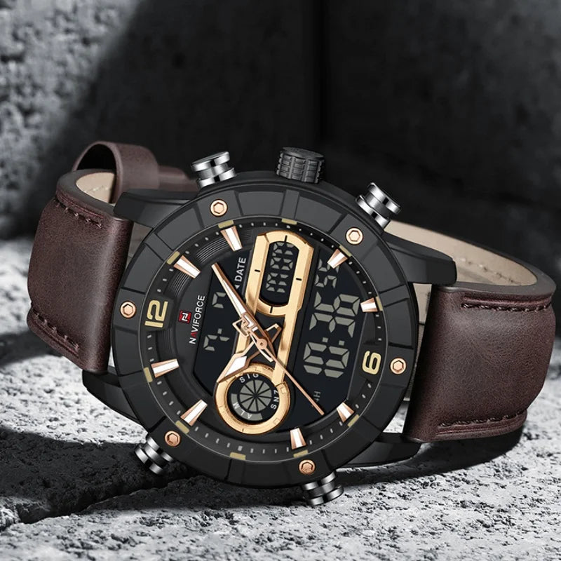 NAVIFORCE Men Watch Fashion Sports Waterproof Alarm Countdown Automatic Calendar Display Luxury Brand Men Original Quartz Watch