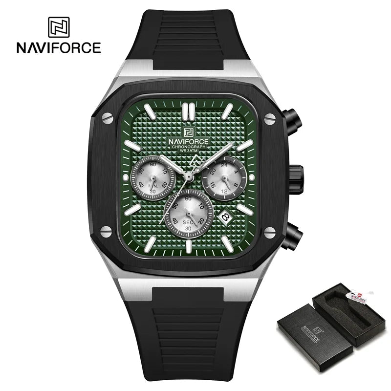 NAVIFORCE Luxury Men Watches Fashion Casual Waterproof Date Quartz Wristwatches Silicone Strap Luminous Clock Relogio Masculino