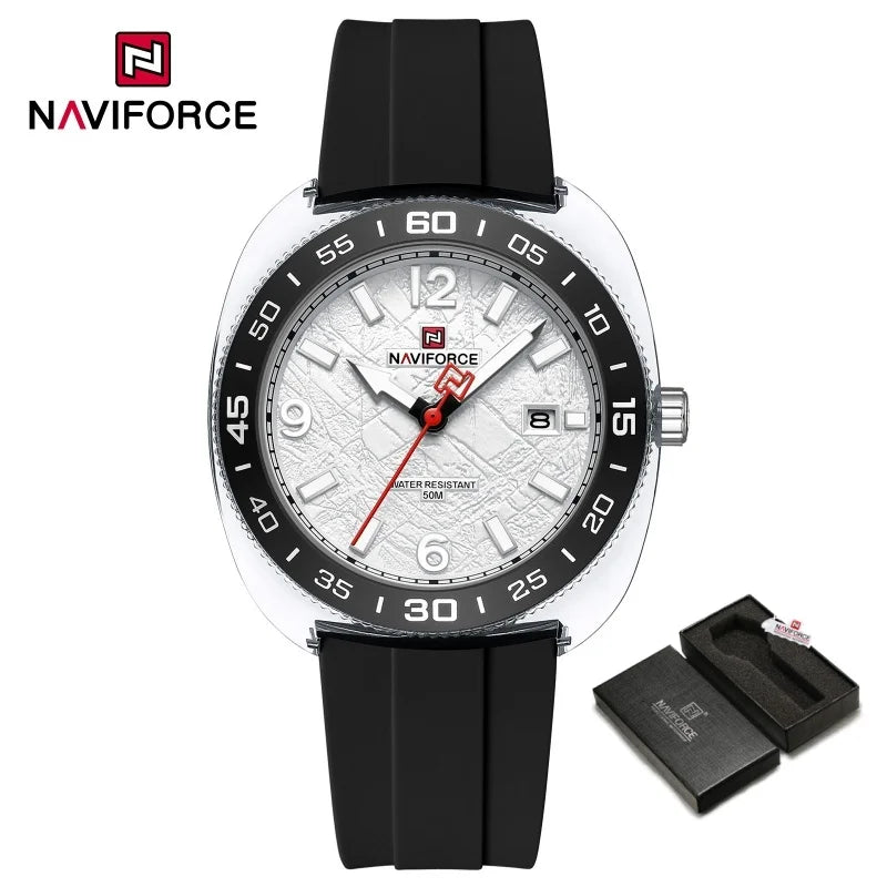 NAVIFROCE Classic Men's Watches Luminous Points Sports 50M Waterproof Watch Calendar Quartz Clock Men's Gift Relogio Masculino
