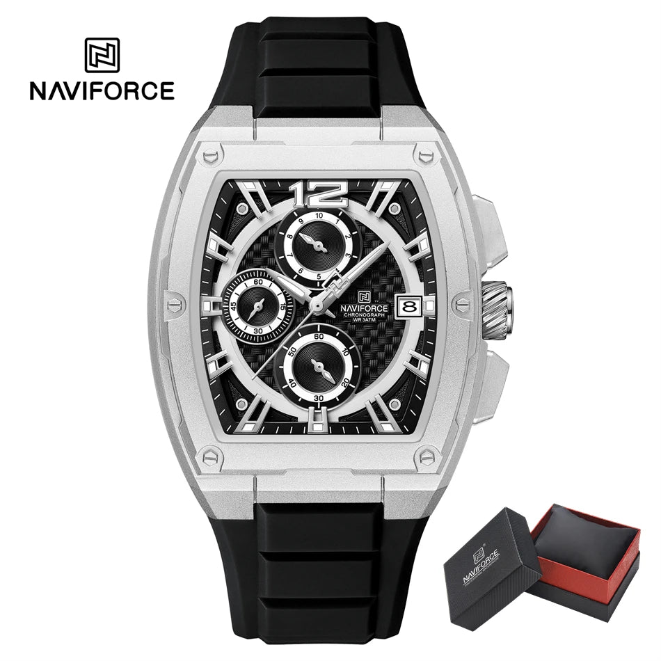 NAVIFORCE Watch for Men Waterproof Luxury Business Sport Casual Wristwatch Clock Mens Multifunction Chronograph Silicone Watches