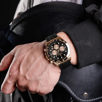 NAVIFORCE Quartz Men's Leisure Chronograph Watch Waterproof Luminous Silica Strap Unique Design Man Fashion Wristwatch Gift Box