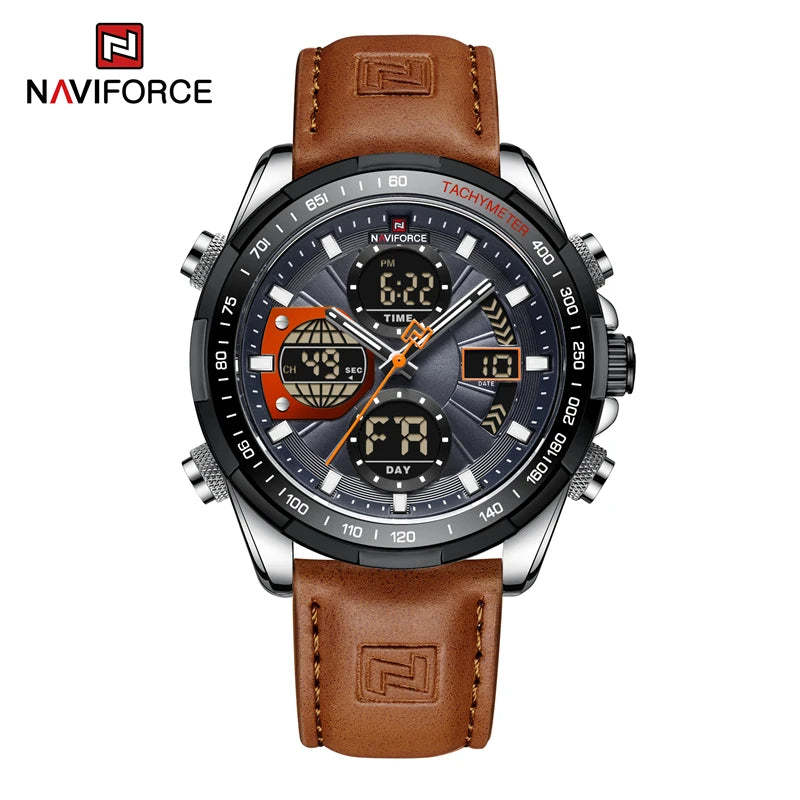 NAVIFORCE Military Watches for Men Luxury Sport Chronograph Alarm WristWatch Waterproof Quartz Big Clock Digital Male Watch