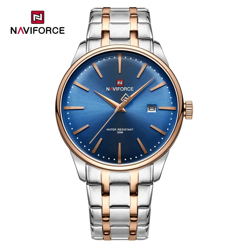 Top Brand NAVIFORCE Men's Calendar Watch Waterproof Fashion Business Stainless Steel Strap Quartz Wristwatches Relogio Masculino