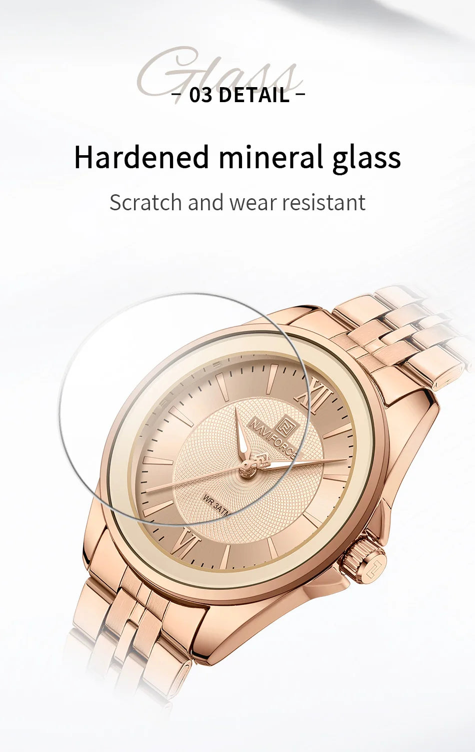 NAVIFORCE Women's Quartz Watch Elegant Casual Stainless Steel Strap 30m Waterproof Female Wristwatches Ladies Clock Reloj Mujer